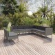 Sonata H Градински комплект с възглавници, 9 части, полиратан, сив
