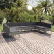 Sonata Set mobilier de grădină cu perne, 9 piese, gri, poliratan