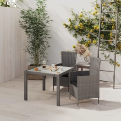 Sonata H Градински комплект с възглавници, 3 части, полиратан, сив - Seturi pentru exterior