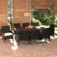 Sonata Set mobilier de grădină cu perne, 9 piese, negru, poliratan