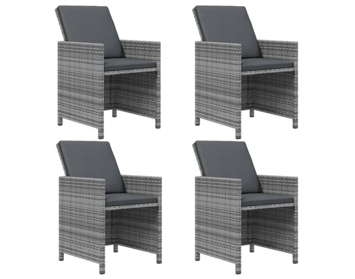 Sonata Set mobilier grădină cu perne, 9 piese, gri, poliratan