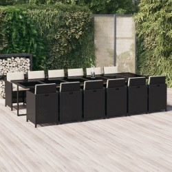 Sonata H Градински комплект с възглавници 13 части полиратан черен - Seturi pentru exterior