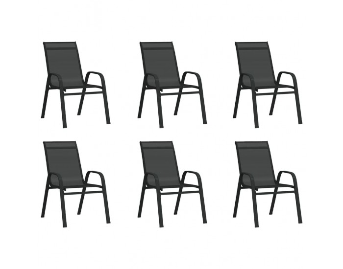 Sonata Set de servit masa pentru grădină, 7 piese, negru