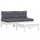 Sonata Set mobilier grădină cu perne, antracit, 3 piese, lemn de pin