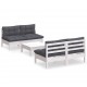 Sonata Set mobilier grădină cu perne antracit, 5 piese, lemn de pin