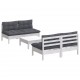 Sonata Set mobilier grădină cu perne antracit, 5 piese, lemn de pin