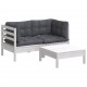 Sonata Set mobilier grădină cu perne, antracit, 3 piese, lemn de pin