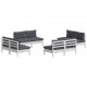 Sonata Set mobilier de grădină cu perne, 8 piese, antracit, lemn pin