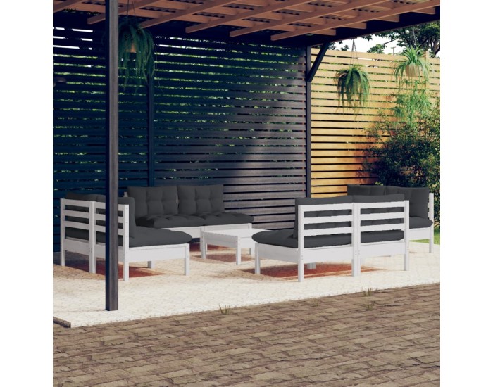 Sonata Set mobilier grădină cu perne, 5 piese, antracit, lemn de pin