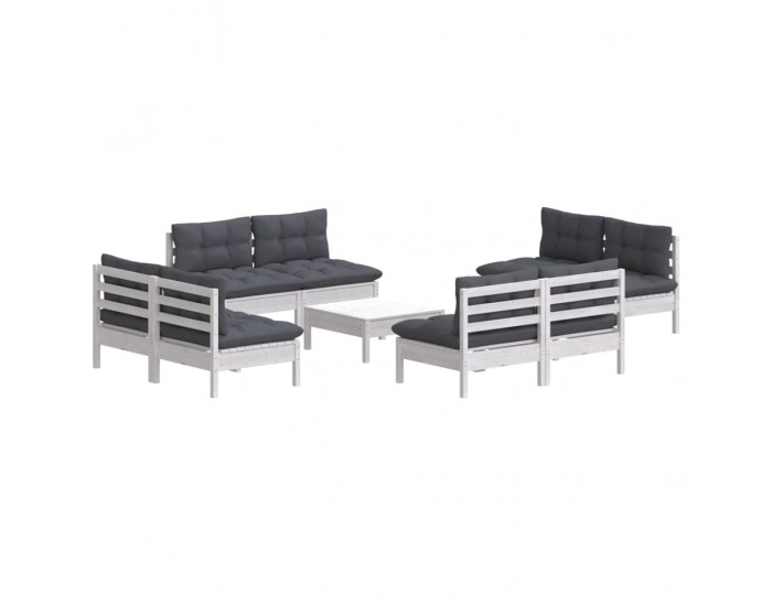 Sonata Set mobilier grădină cu perne, 5 piese, antracit, lemn de pin