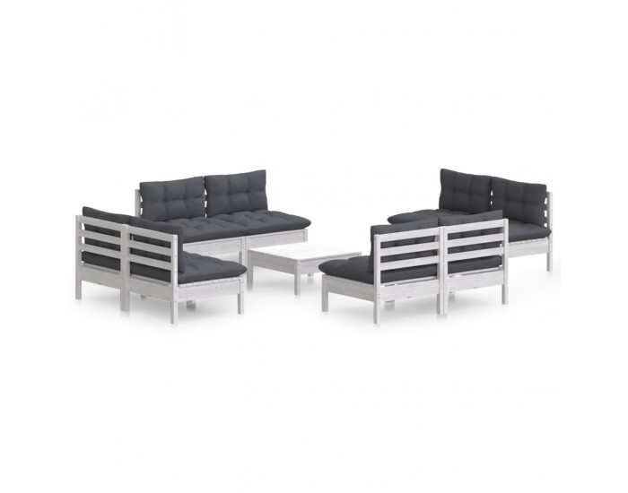 Sonata Set mobilier grădină cu perne, 5 piese, antracit, lemn de pin