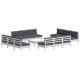 Sonata Set mobilier de grădină cu perne, 13 piese, antracit, lemn pin