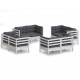 Sonata Set mobilier de grădină cu perne, 8 piese, antracit, lemn pin