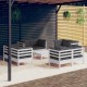 Sonata Set mobilier de grădină cu perne, 9 piese, antracit, lemn pin