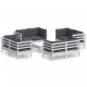 Sonata Set mobilier de grădină cu perne, 9 piese, antracit, lemn pin