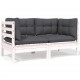 Sonata Set mobilier de grădină cu perne, 9 piese, antracit, lemn pin