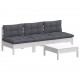 Sonata Set mobilier grădină cu perne antracit, 4 piese, lemn de pin