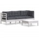 Sonata Set mobilier grădină cu perne antracit, 4 piese, lemn de pin