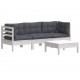 Sonata Set mobilier grădină cu perne antracit, 4 piese, lemn de pin