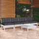 Sonata Set mobilier grădină cu perne antracit, 5 piese, lemn de pin