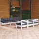 Sonata Set mobilier de grădină cu perne antracit, 8 piese, lemn de pin