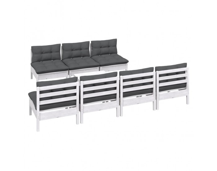 Sonata Set mobilier de grădină cu perne antracit, 8 piese, lemn de pin