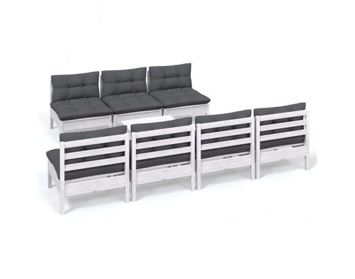 Sonata Set mobilier de grădină cu perne antracit, 8 piese, lemn de pin