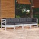 Sonata Set mobilier grădină cu perne, 4 piese, lemn masiv de pin