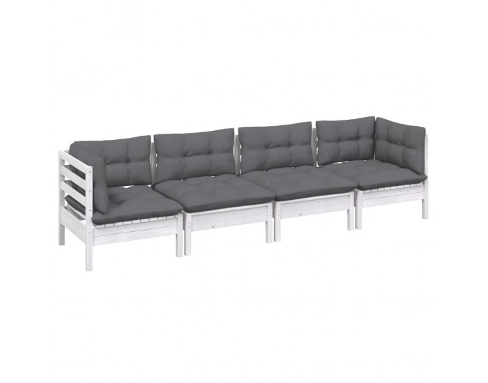 Sonata Set mobilier grădină cu perne, 4 piese, lemn masiv de pin