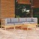 Sonata Set mobilier grădină cu perne gri, 5 piese, lemn masiv de pin