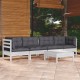 Sonata Set mobilier de grădină cu perne, 5 piese, lemn masiv de pin