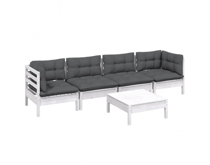 Sonata Set mobilier de grădină cu perne, 5 piese, lemn masiv de pin