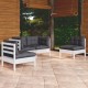 Sonata Set mobilier grădină cu perne, 4 piese, lemn de pin