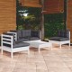 Sonata Set mobilier grădină cu perne, 5 piese, lemn masiv de pin