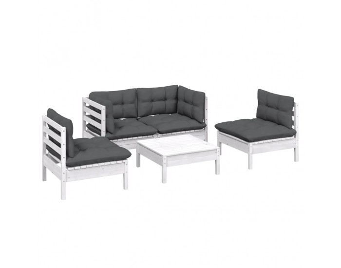 Sonata Set mobilier grădină cu perne, 5 piese, lemn masiv de pin