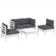 Sonata Set mobilier grădină cu perne, 5 piese, lemn masiv de pin