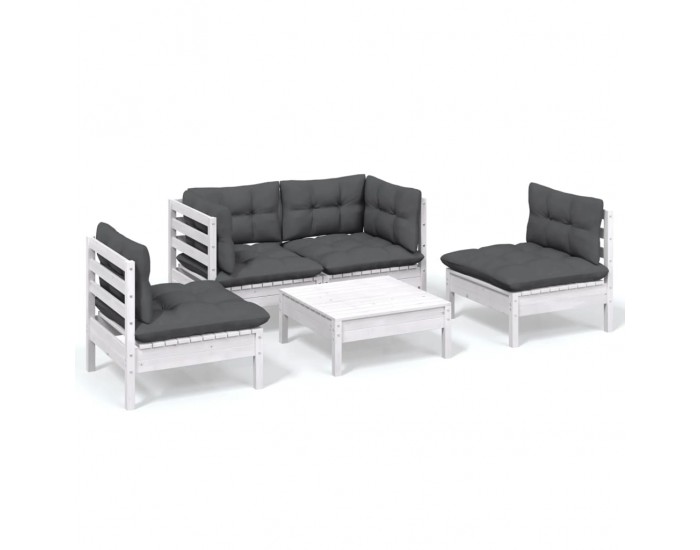 Sonata Set mobilier grădină cu perne, 5 piese, lemn masiv de pin