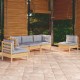 Sonata Set mobilier de grădină cu perne gri, 5 piese, lemn masiv pin