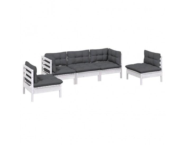 Sonata Set mobilier grădină cu perne, 5 piese, lemn masiv de pin