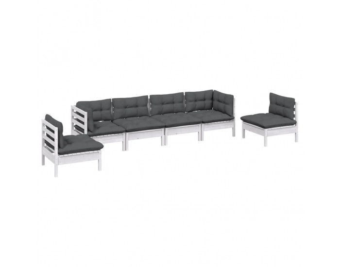 Sonata Set mobilier de grădină cu perne, 6 piese, lemn masiv de pin