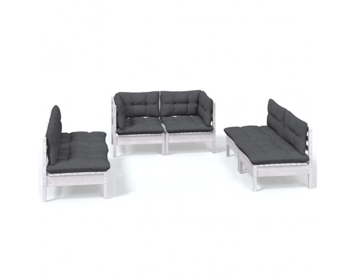 Sonata Set mobilier de grădină cu perne, 6 piese, lemn masiv de pin