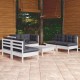 Sonata Set mobilier grădină cu perne, 7 piese, lemn masiv de pin