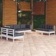 Sonata Set mobilier grădină cu perne, 7 piese, lemn masiv de pin