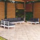 Sonata Set mobilier de grădină cu perne, 8 piese, lemn masiv de pin