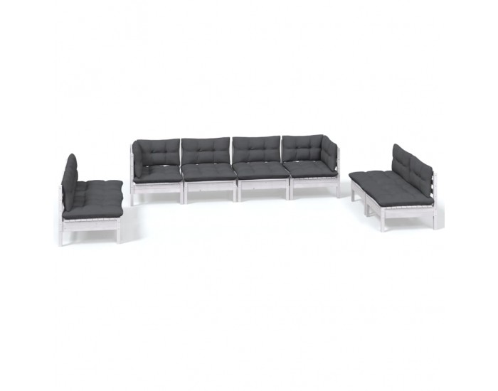 Sonata Set mobilier de grădină cu perne, 8 piese, lemn masiv de pin