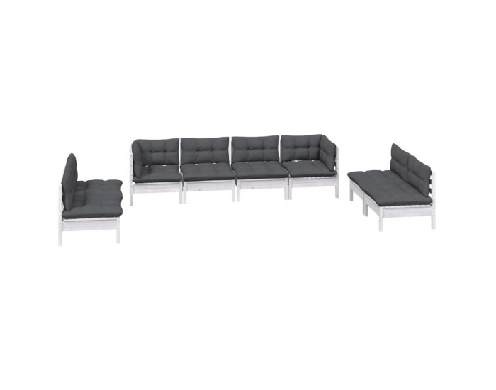 Sonata Set mobilier de grădină cu perne, 8 piese, lemn masiv de pin