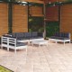Sonata Set mobilier de grădină cu perne, 9 piese, lemn masiv de pin