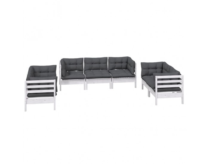 Sonata Set mobilier grădină cu perne, 7 piese, lemn masiv de pin