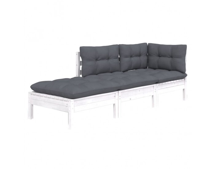 Sonata Set mobilier grădină cu perne, 3 piese, lemn masiv de pin