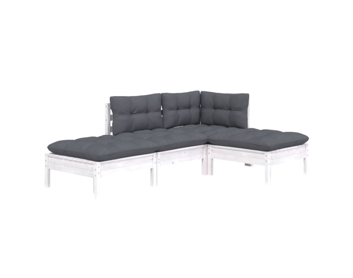 Sonata Set mobilier grădină cu perne, 4 piese, lemn masiv de pin
